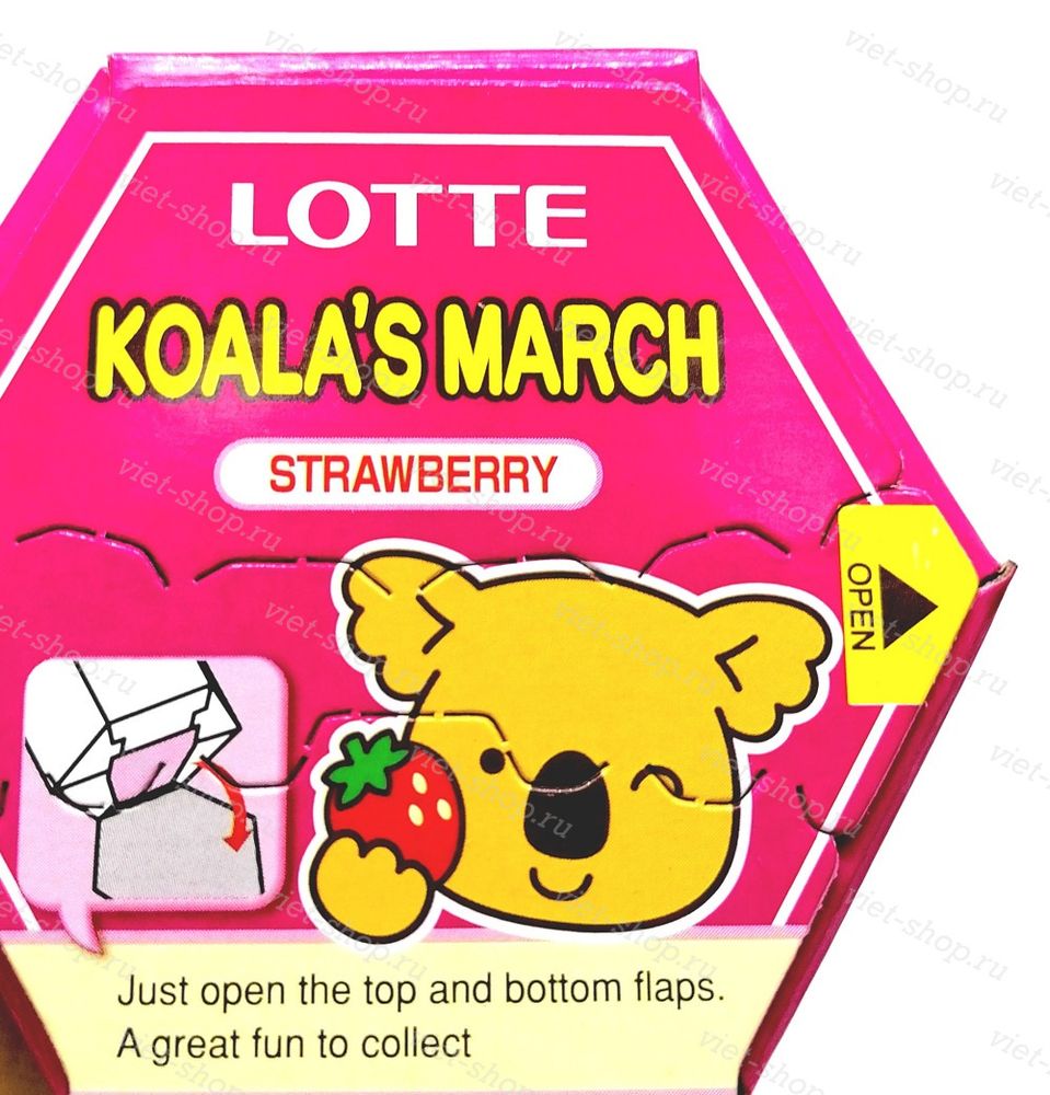 Печенье Koala's March Strawberry, Корея, 37 гр.