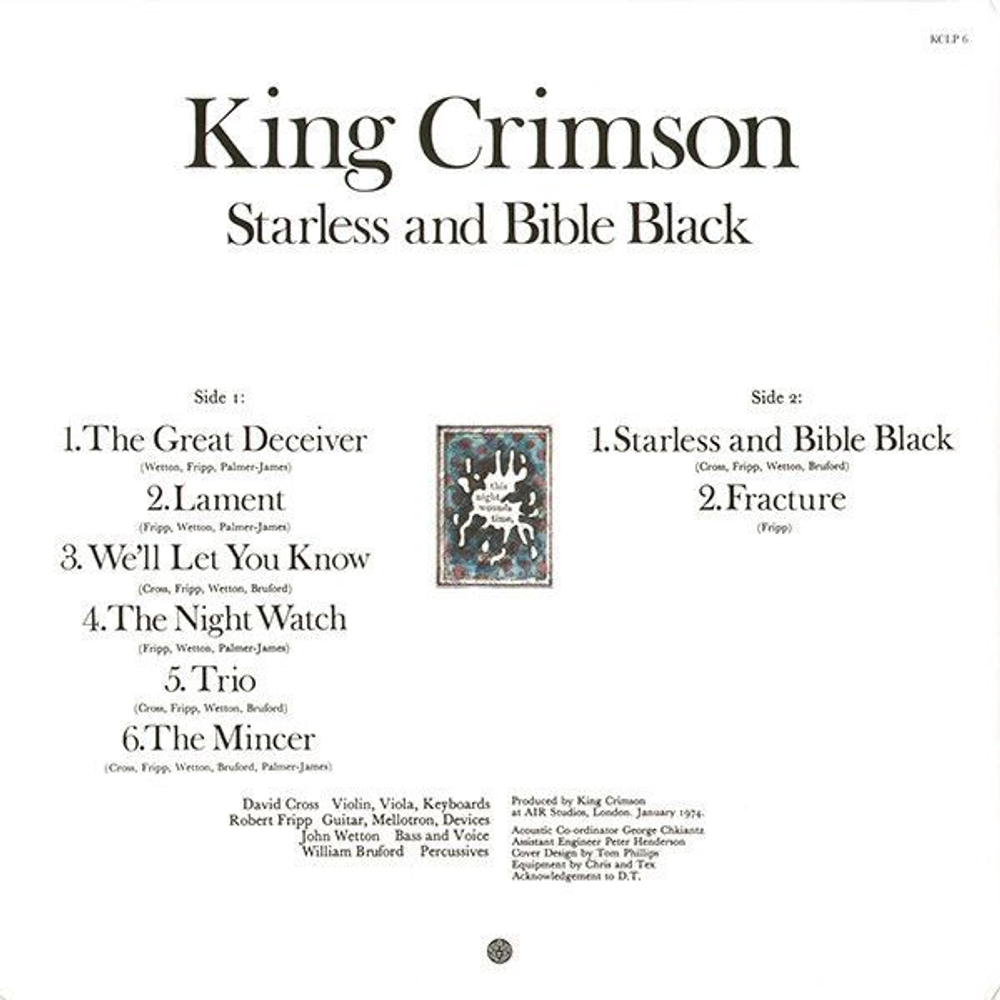 KING CRIMSON Starless And Bible Black (200g) (Винил)