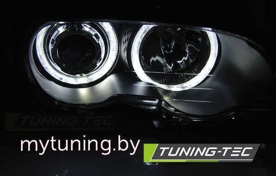 Передние фары ANGEL EYES LED BLACK для BMW 3 E46 coupe