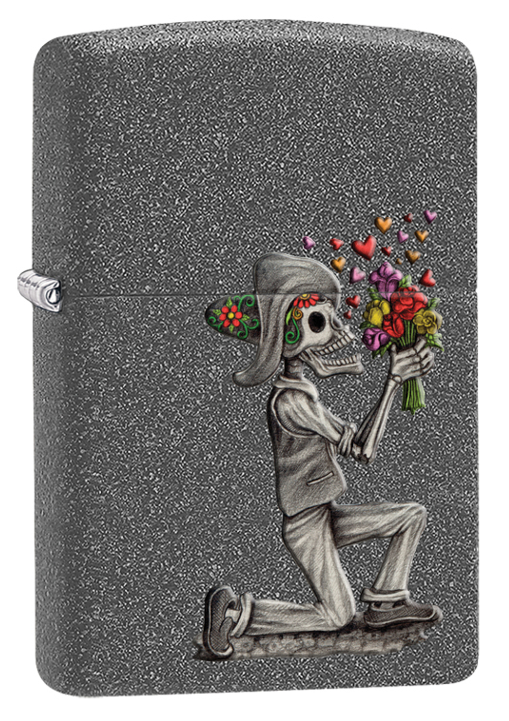 Набор Zippo Влюбленные зомби из двух зажигалок с покрытием Iron Stone, серые, матовые
