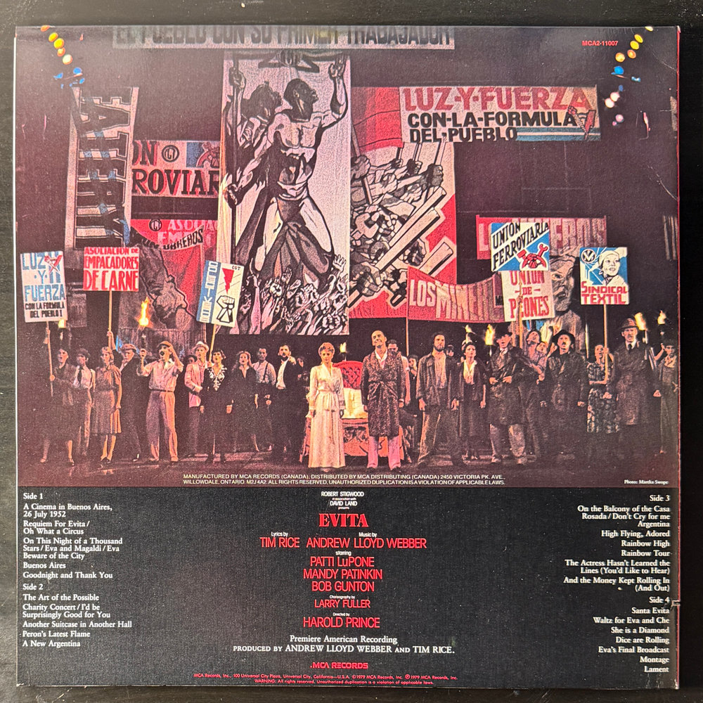 Evita - Andrew Lloyd Webber And Tim Rice ‎2LP (США 1979г.)
