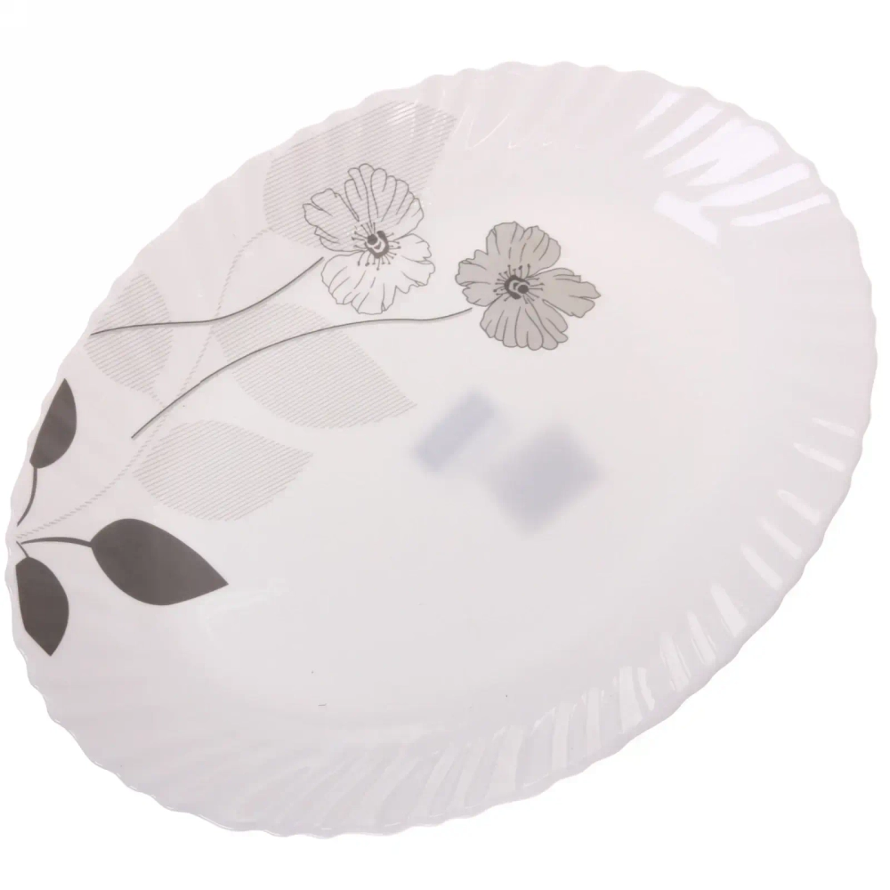 Блюдо сервировочное «Grey flowers» 34*26см стеклокерамика