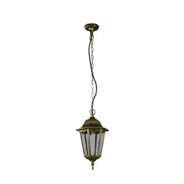 Подвесной уличный светильник 1*E27 1808-1P черный с золотой патиной London Favourite
