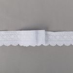 Кружево шитьё п/э+х/б 48 мм / 9±0.2 метров, Турция, белый, Gamma GYEM-4800