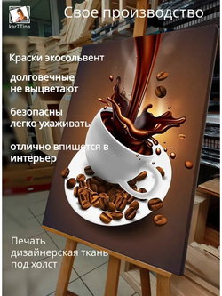Картина "Кофейный шторм", интерьерная 30х40см 1шт.