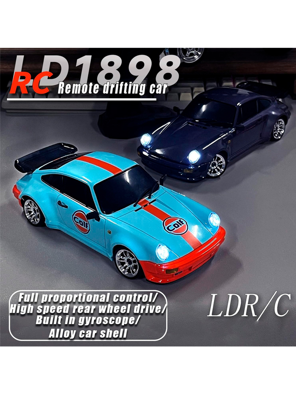 Радиоуправляемая машина для дрифта LD RC масштаб 1:18 2WD 2.4G Porsche 911 - 1898 Blue c гироскопом