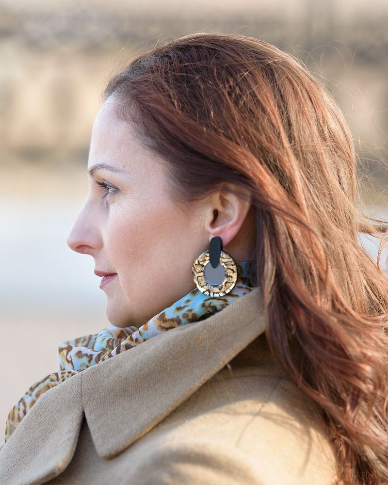 Рептилия / Reptile, earrings, Aurum
