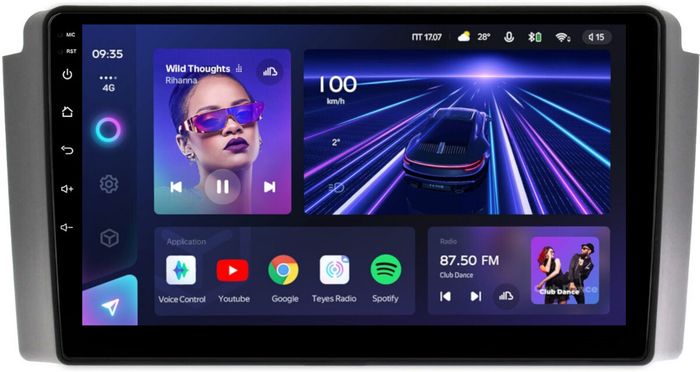 Магнитола для SsangYong Rexton 1 Y200 2002-2007 - Teyes CC3L монитор 9" IPS на Android 10, CarPlay, 4G SIM-слот