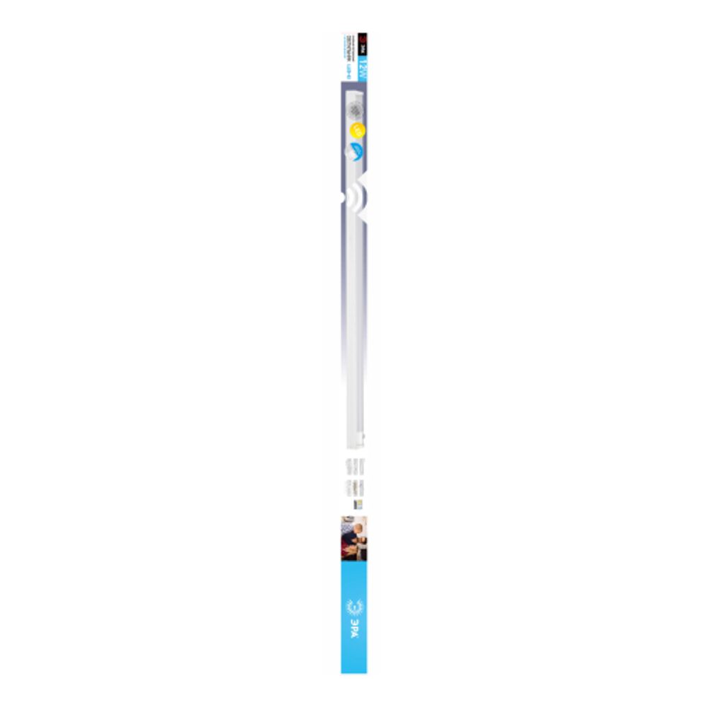 Линейный светодиодный светильник ЭРА LLED-02-12W-4000-MS-W 12Вт 4000K L874мм с датчиком движения | Бытовые светодиодные линейные светильники