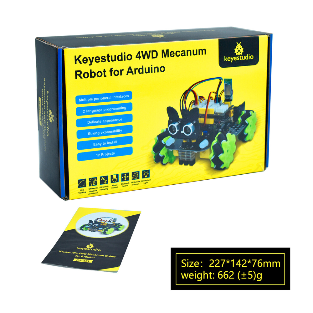 4WD Mecanum Робот для Arduino «сделай сам» включая 12 проектов программирования