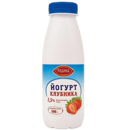 Йогурт клубника Родина 2,5% 500 мл