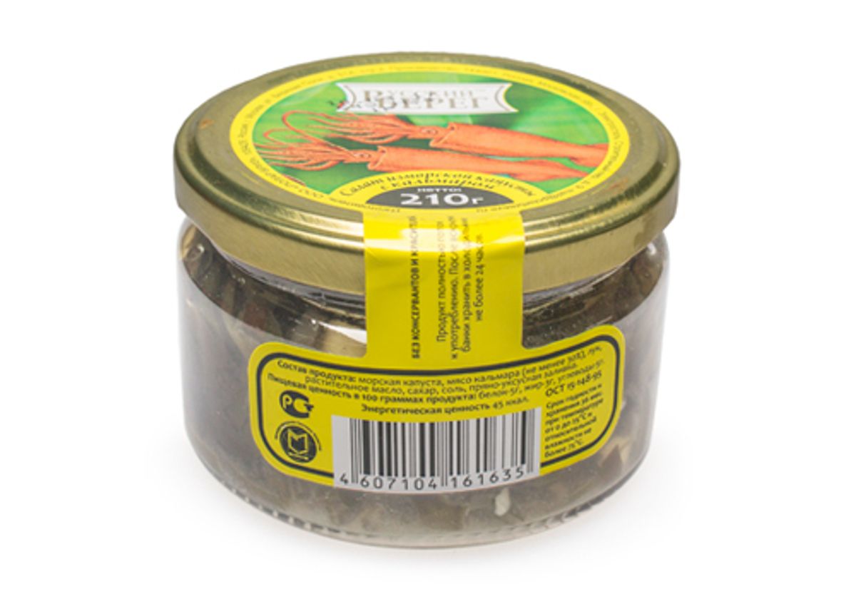 Салат  с кальмаром "Русский берег", 210г
