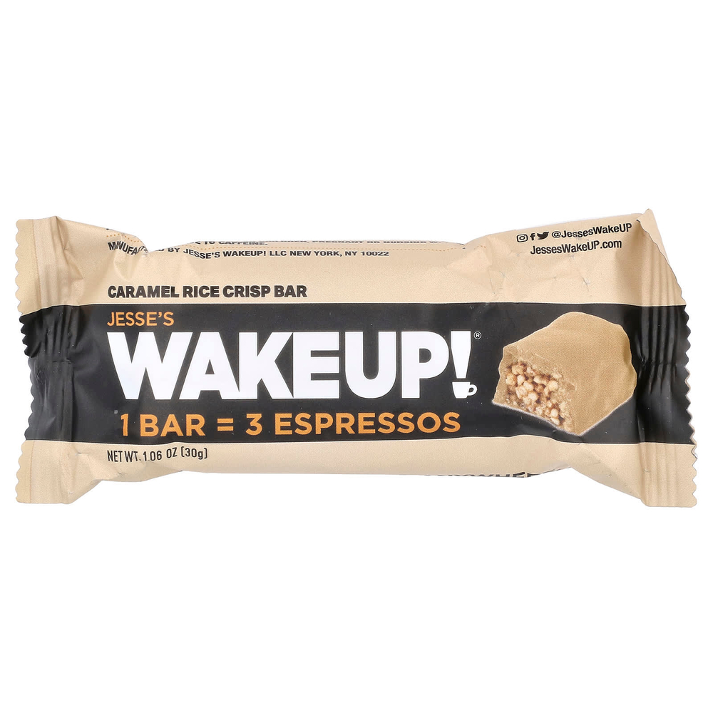 Jesse's WAKEUP!, Рисовые батончики, карамель, 6 пакетиков по 30 г (1,06 унции)