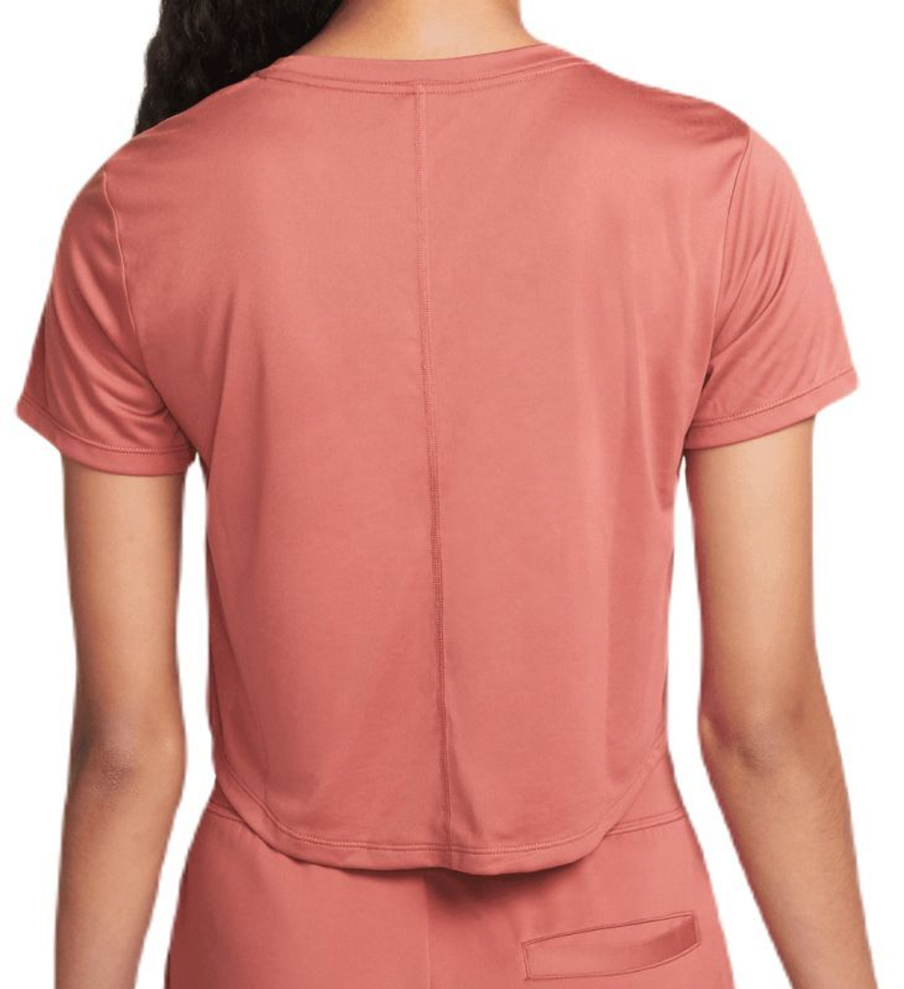 Женская футболка теннисная Nike Dri-Fit Heritage Short Sleeve Tennis Top - canyon rust