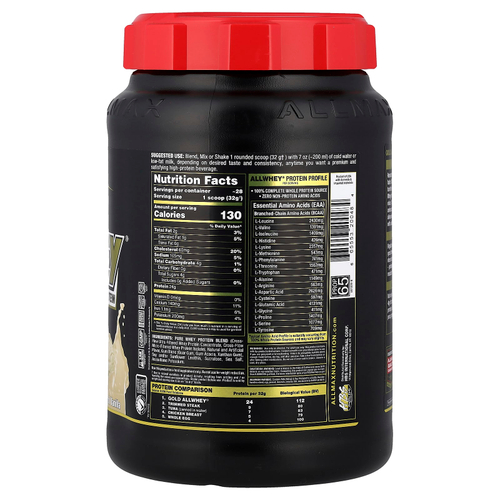 ALLMAX, GOLD ALLWHEY®, сывороточный протеин премиального качества, французская ваниль, 907 г (2 фунта)