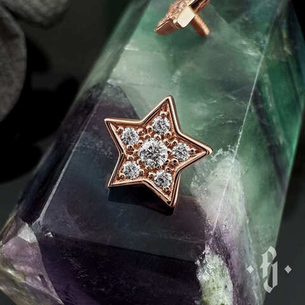 Накрутка "Shine Star" - Розовое золото - White CZ