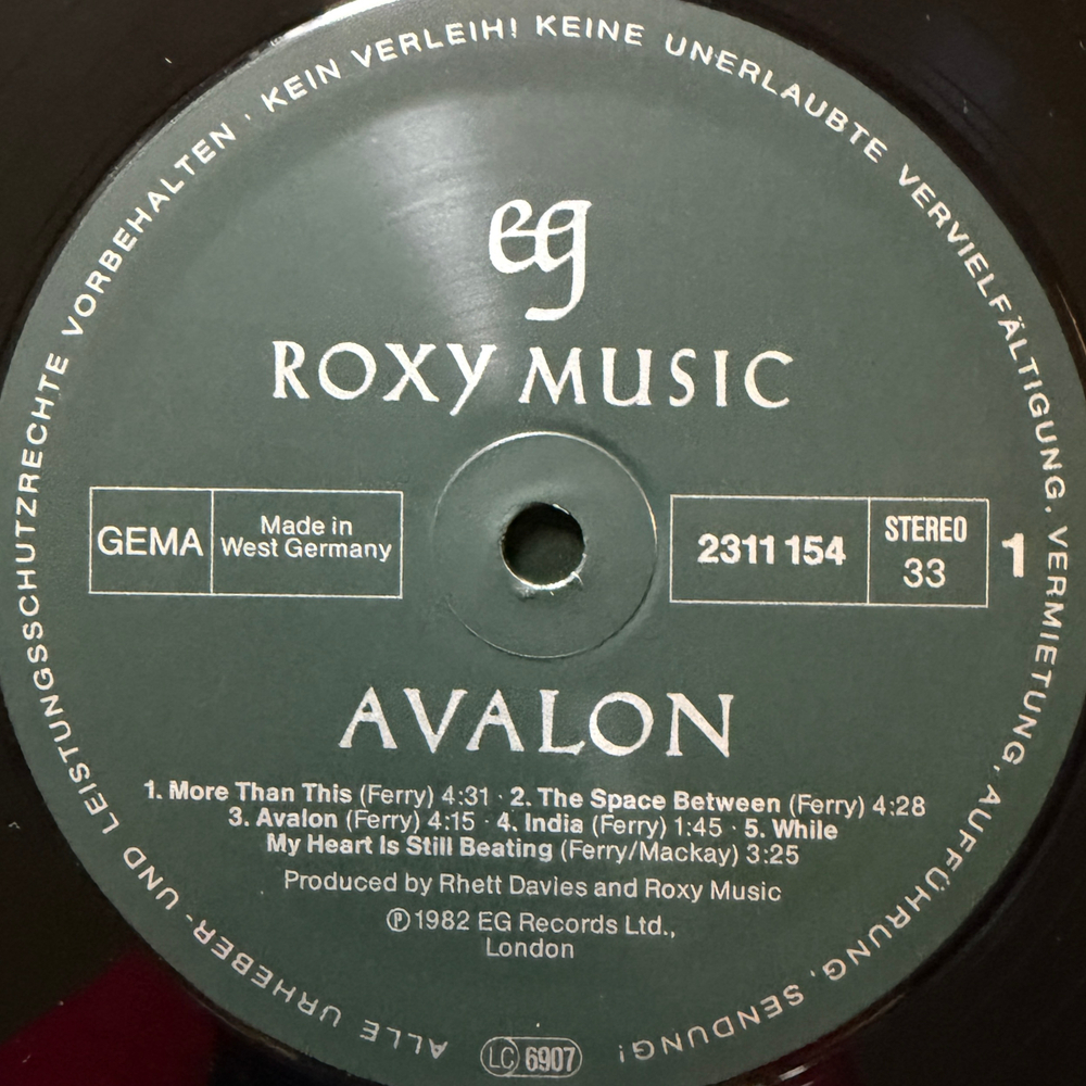 Roxy Music - Avalon (Германия 1982г.)