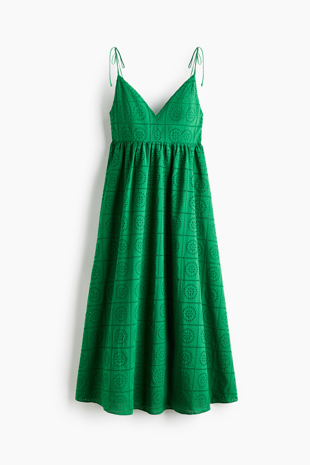 Длинное платье с вышивкой — без рукавов - H&M