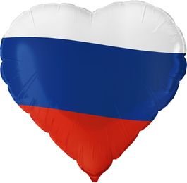 Шар (18''/46 см) Сердце, Триколор, 1 шт.