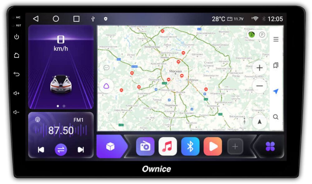 Магнитола для AUDI A4 2000-2008 (B6,B7) - Kuberg OL-9102 QLed, Android 12, Быстрая, CarPlay, 4G SIM-слот