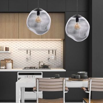 Подвесной светильник со стеклянным плафоном 1*Е27 4264 серый Sol TK Lighting