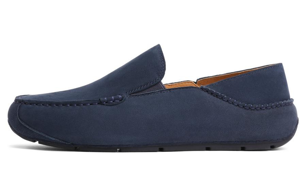 BELLE Casual Leather Shoes Men"s Low top Blue/Coffee/Yellow
