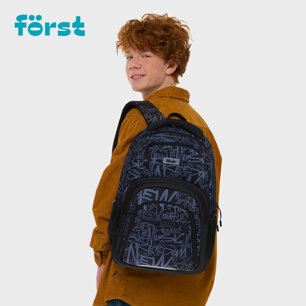 АКЦИЯ ЛИК Рюкзак Först F-Line "Free people" 42*27*16см, 1 отделение, 5 карманов, уплотненная спинка FT-RM-082501