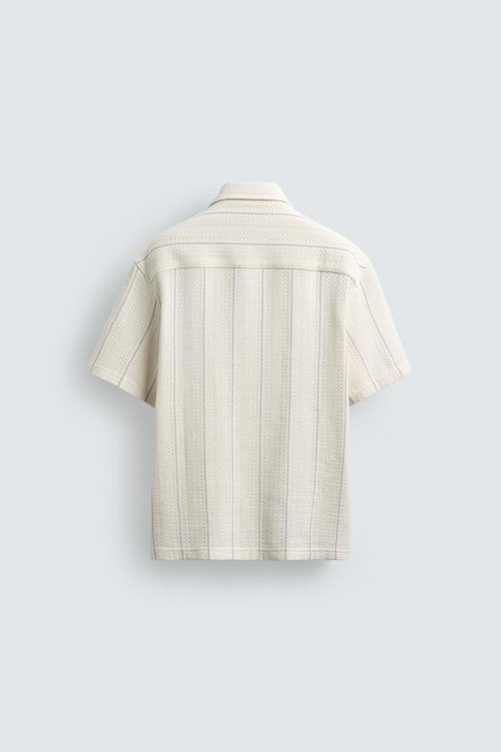 ZARА РУБАШКА REGULAR FIT ИЗ РЕЛЬЕФНОЙ ТКАНИ, ЭКРЮ