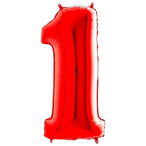 Шар фольгированный ЦИФРА "1" 40" Red с гелием
