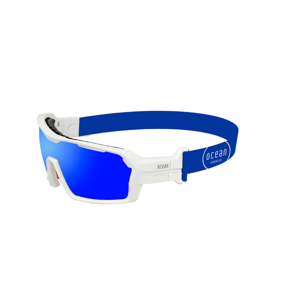 Спортивные очки с диоптриями OCEAN Chameleon Matt White / Revo Blue Polarized lenses