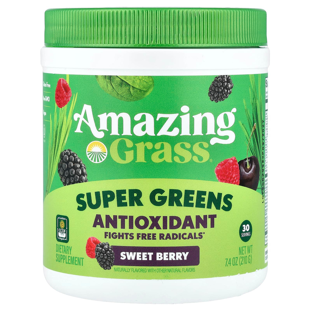 Amazing Grass, Антиоксидант Green Superfood, сладкая ягода, 210 г (7,4 унции)