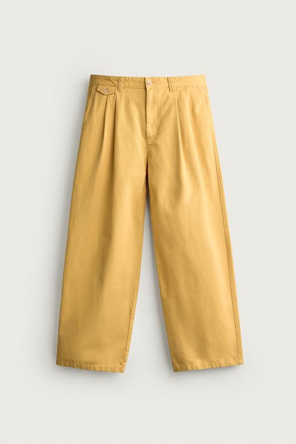 ZARA - FRUIT OF THE LOOM™ БРЮКИ-ЧИНО В СКЛАДКУ, ГОРЧИЧНЫЙ