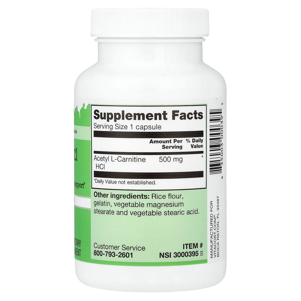 Vitacost, Acetyl L-Carnitine HCl, 500 mg, 60 Capsules
