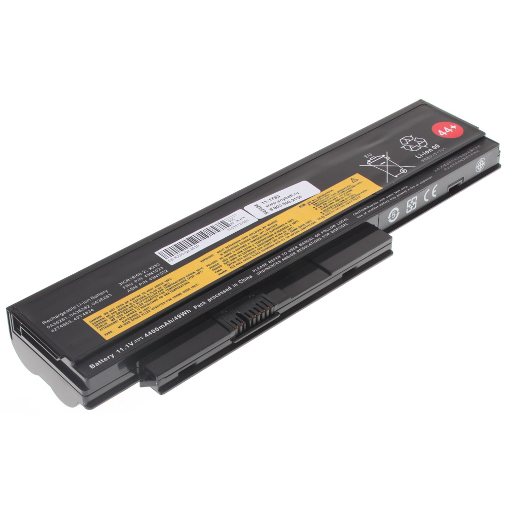 Аккумуляторная батарея AnyBatt 4400 mAh для ноутбука Lenovo X230 (0A36282, 0A36283, 42T4861)