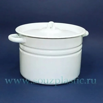 Кастрюля эмал 8,0л цил б/рис С41620 С41620.П (Новокузнецкая эмаль)