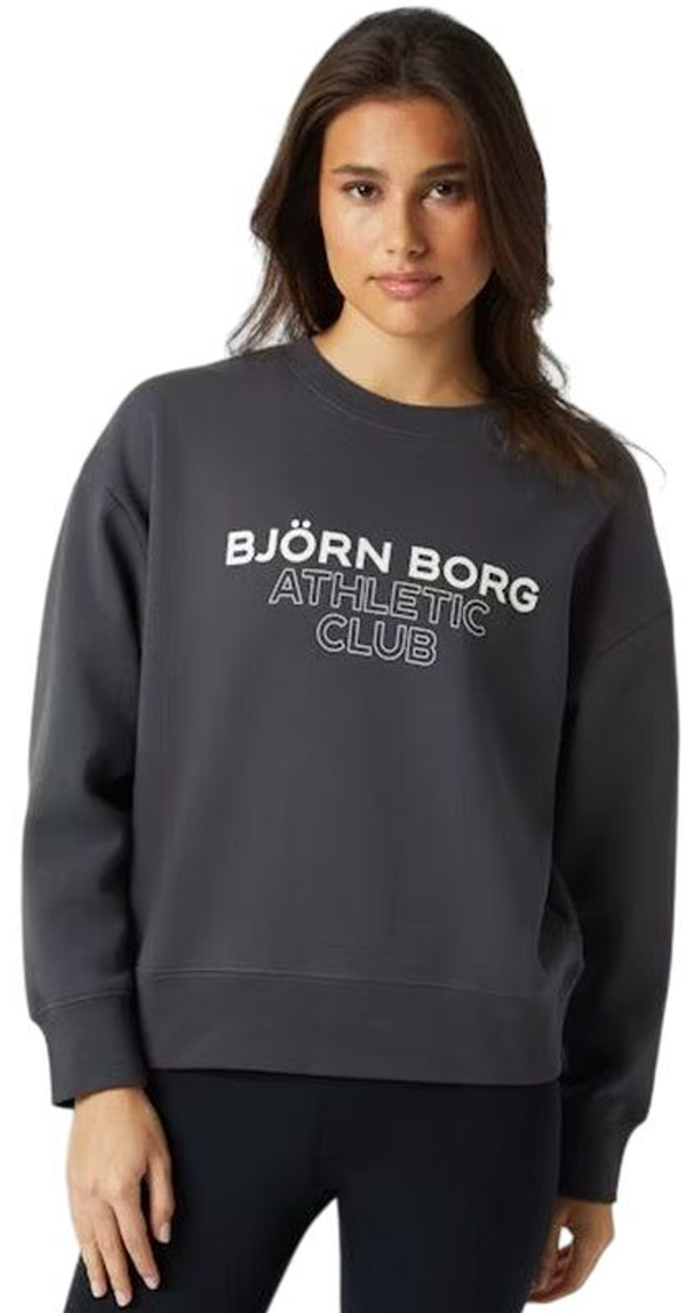 Женская Кофта теннисная Björn Borg Boyfriend Crew - серый