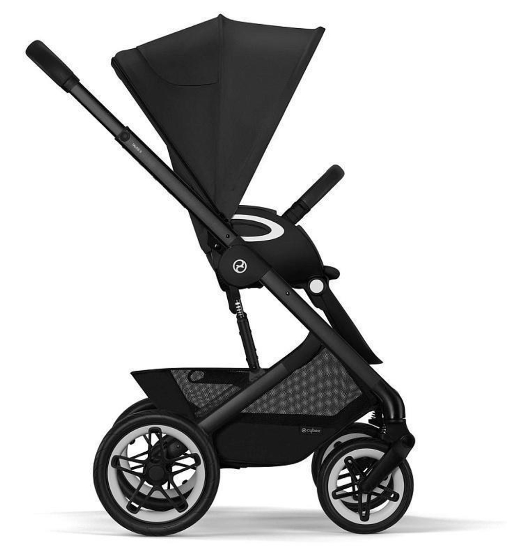 Коляска Cybex Talos S Lux BLK complete Aton B2 Bay Blue 3 в 1 Moon Black с дождевиками