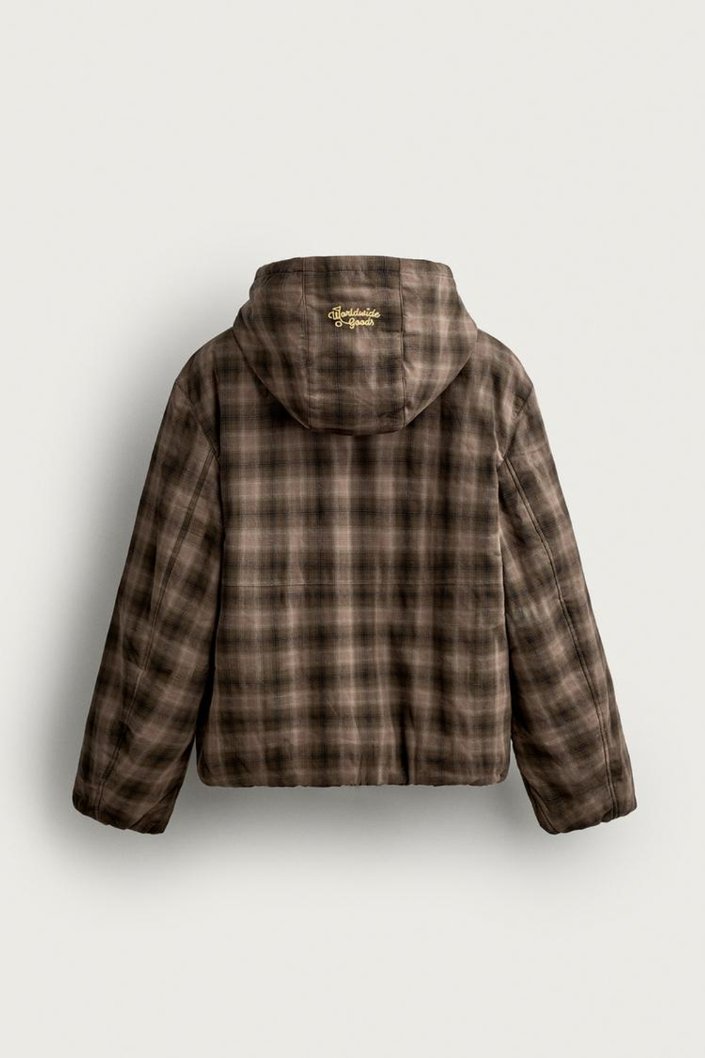 ZARA КУРТКА В КЛЕТКУ, КОРИЧНЕВЫЙ
