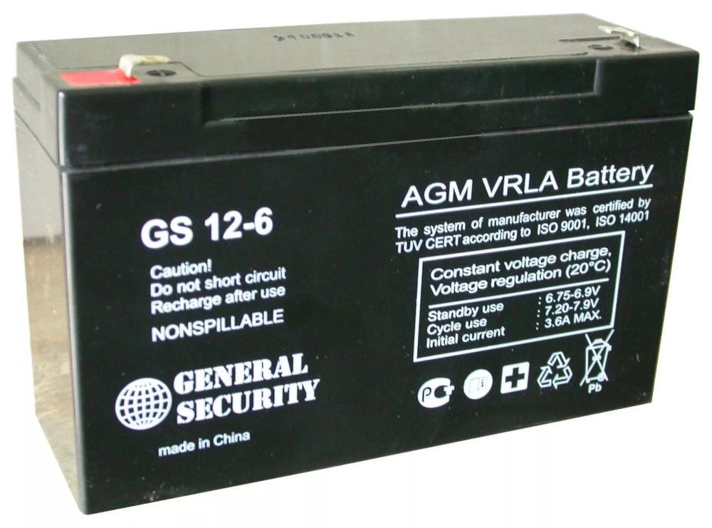 GENERAL SECURITY GS 12-6 аккумулятор GENERAL SECURITY GS 12-6 аккумулятор