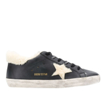Женские Кеды GOLDEN GOOSE 'SUPERSTAR' ЧЕРНЫЕ С МЕХОМ
