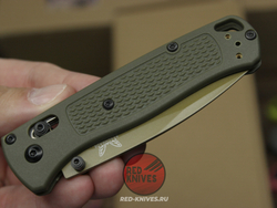 Нож Benchmade 535 Bugout Tactical Green А+++ - болотная рукоять, клинок бронза