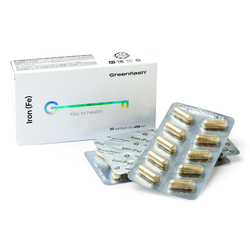 Greenflash Iron (Fe) Железо в хелатной форме, 30капсул