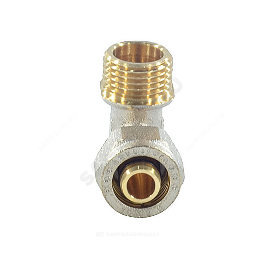 Угольник МП латунь никель обжим Дн 16х1/2"х90гр НР ГОСТ 32415-2013 7006 Aquasfera 7006-01