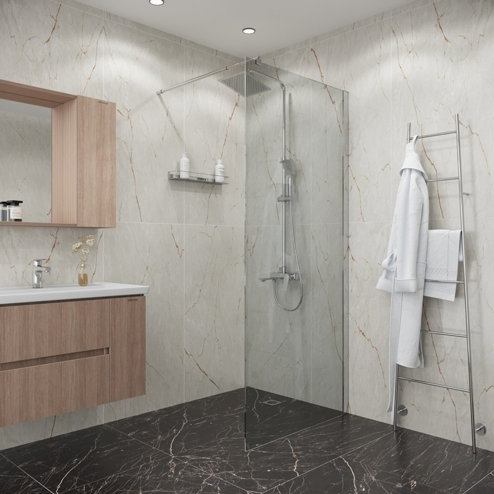 Душевая перегородка Niagara Eco NG-531-80 (80х190) хром,стекло прозрачное,1 место