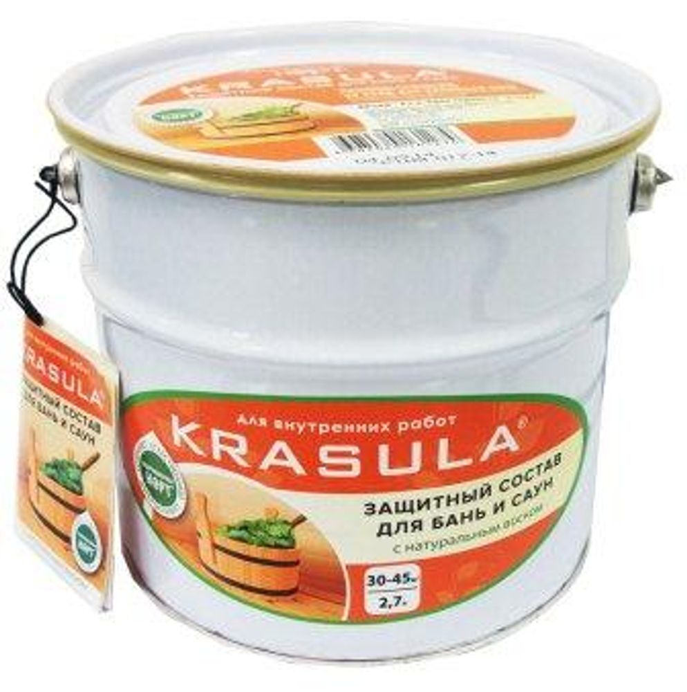 Пропитка для бань и саун защитная KRASULA 2,9кг Пропитка для бань и саун защитная KRASULA 2,9кг