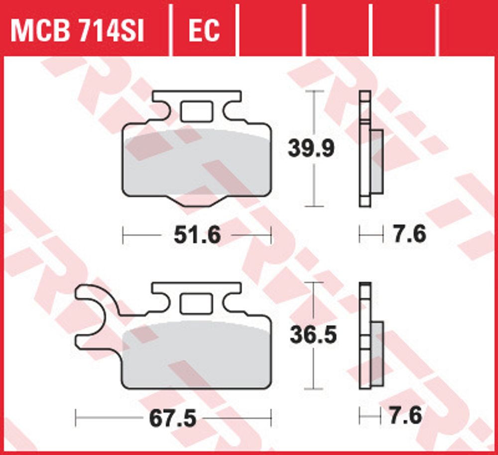 Колодки тормозные дисковые TRW MCB714SI