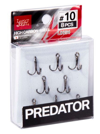 Крючки-тройники Lucky John PREDATOR LJH234 №10, 8 шт.