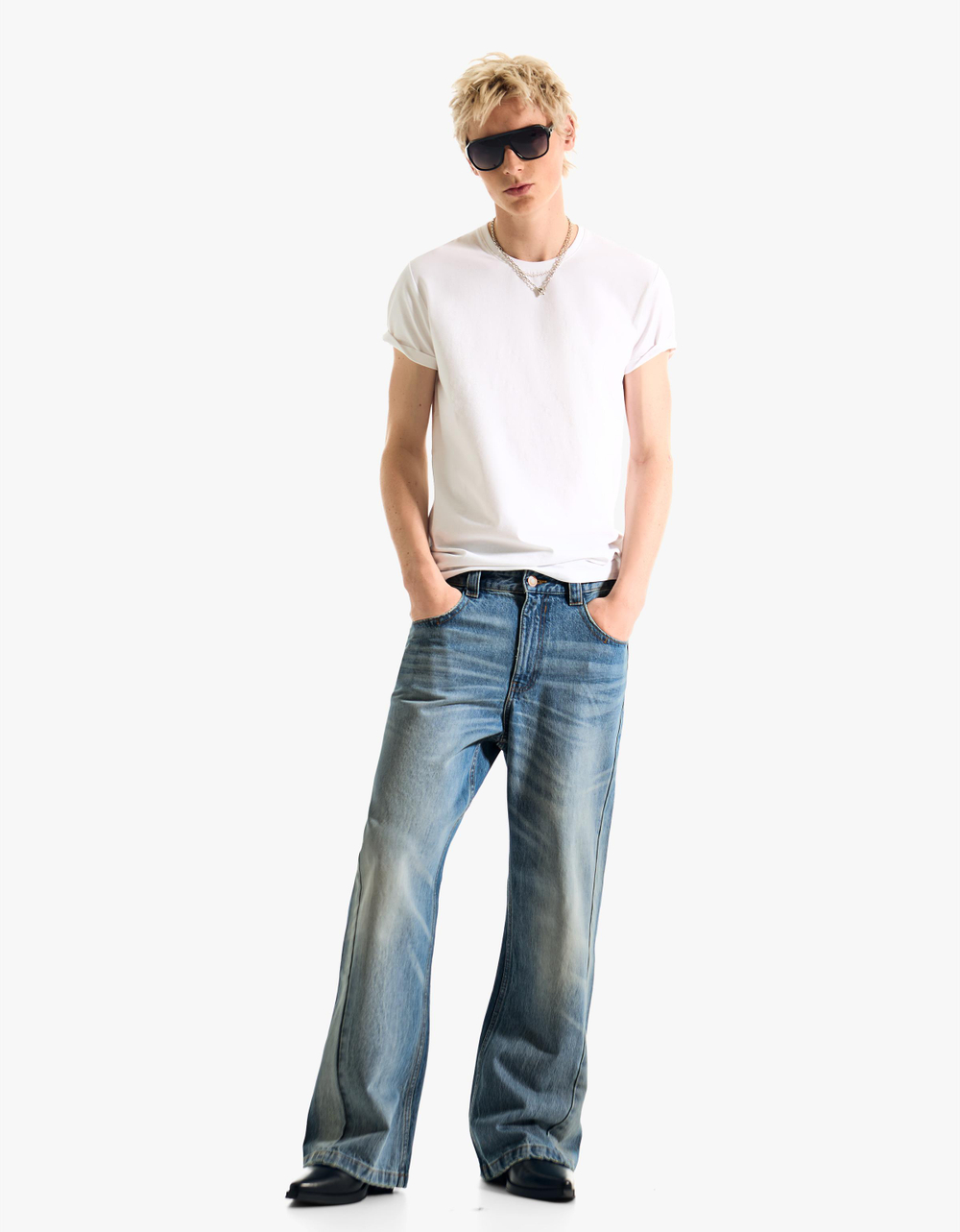 Мужские джинсы baggy flare fit - BERSHKA