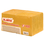 Салфетки бумажные 400 шт., 24×24 см, «Big Pack», жёлтые, 100% целлюлоза, LAIMA, 2 упаковки в комплекте.