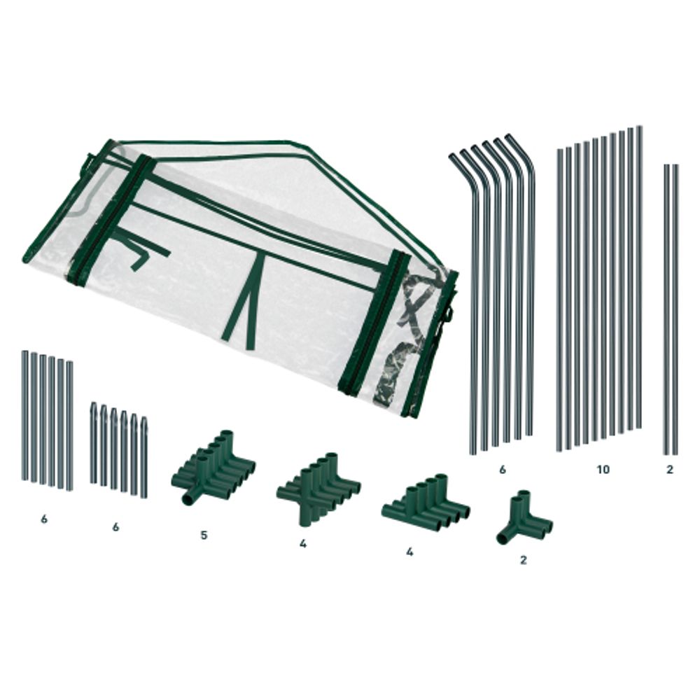 Теплица GREEN APPLE GA-House-2х-frame 1800х900х900 мм 2 отсека | Теплица
